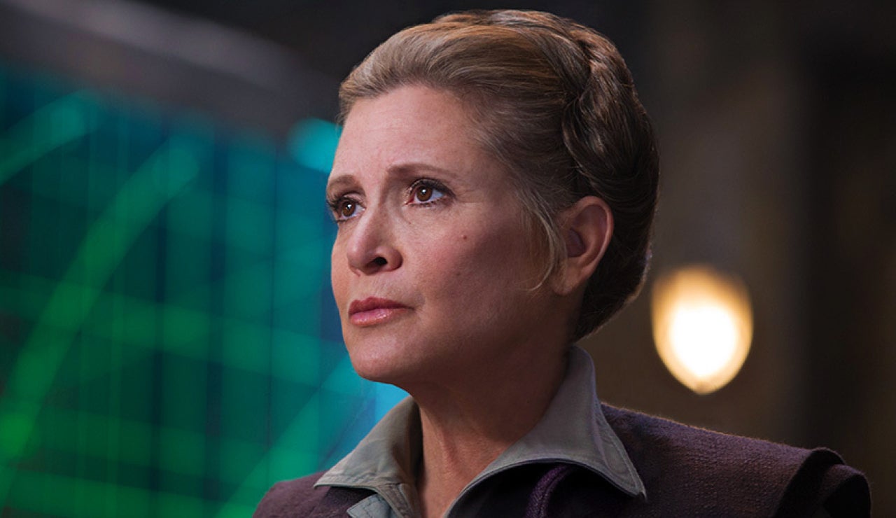 Carrie Fisher encarnando a Leia en 'El despertar de la Fuerza'