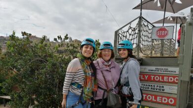A los 77 años, en tirolina por primera vez: 