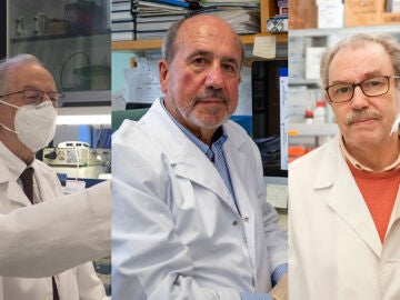 Los investigadores Luis Enjuanes, Mariano Esteban y Vicente Larraga 