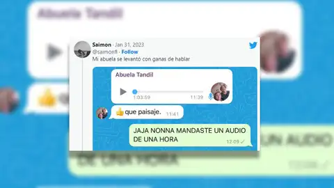 "Mi abuela se levantó con ganas de hablar" "Mi abuela se levantó con ganas de hablar"