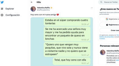 Una señora mayor pide ayuda a una joven en un supermercado y acaban cenando juntas