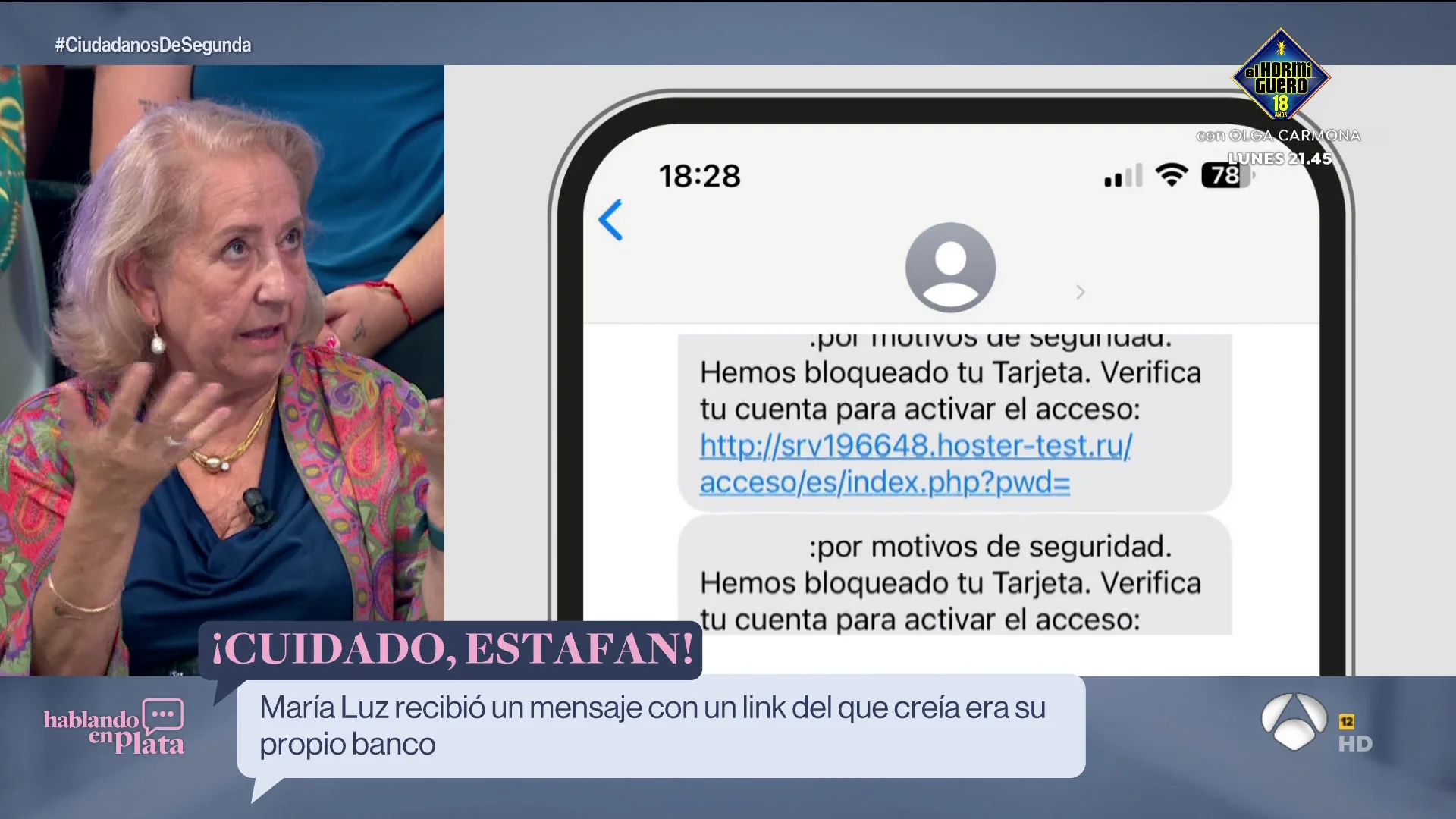 Mari Luz, una de las v&iacute;ctimas del phishing en Hablando en Plata: Ciudadanos de segunda