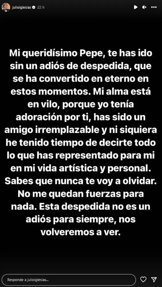 Mensaje de Julio Iglesias Mensaje de Julio Iglesias
