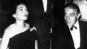Maria Callas junto al magnate Aristóteles Onassis