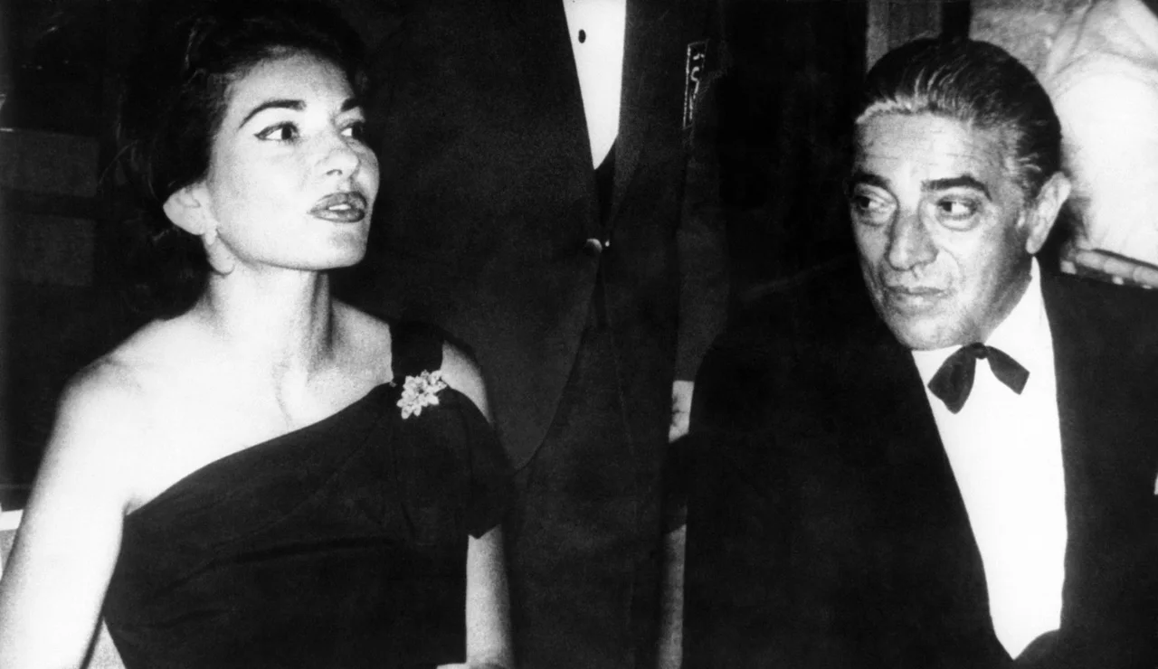 Maria Callas junto al magnate Aristóteles Onassis