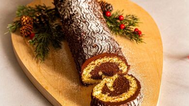 Receta tronco de Navidad de Chocolate y aguacate
