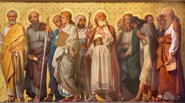 Turín - el fresco simbólico de doce apóstoles