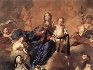 Nuestra Se&ntilde;ora del Monte Carmelo y Carmelitas Santos de Pietro Novelli