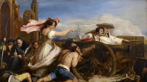 Cuadro sobre la defensa de Zaragoza pintado por David Wilkie en 1828. Cuadro sobre la defensa de Zaragoza pintado por David Wilkie en 1828.