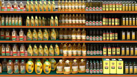 Botellas de aceite de girasol Botellas de aceite de girasol