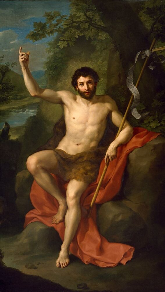 Juan el Bautista predicando en el desierto, por Anton Raphael Mengs, 1760.