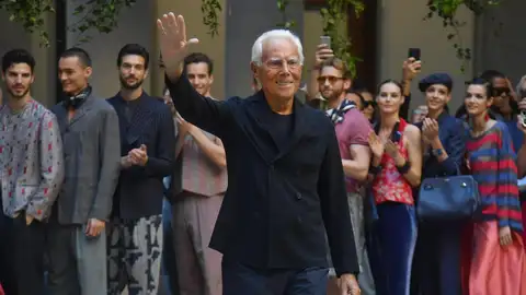 El diseñador italiano Giorgio Armani en 2019 El diseñador italiano Giorgio Armani en 2019