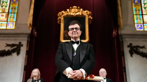 El escritor extremeño Javier Cercas, durante su ingreso en la Real Academia Española El escritor extremeño Javier Cercas, durante su ingreso en la Real Academia Española
