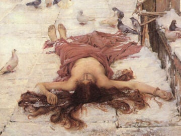 El martirio de Santa Eulalia de M&eacute;rida por John William Waterhouse, 1885.