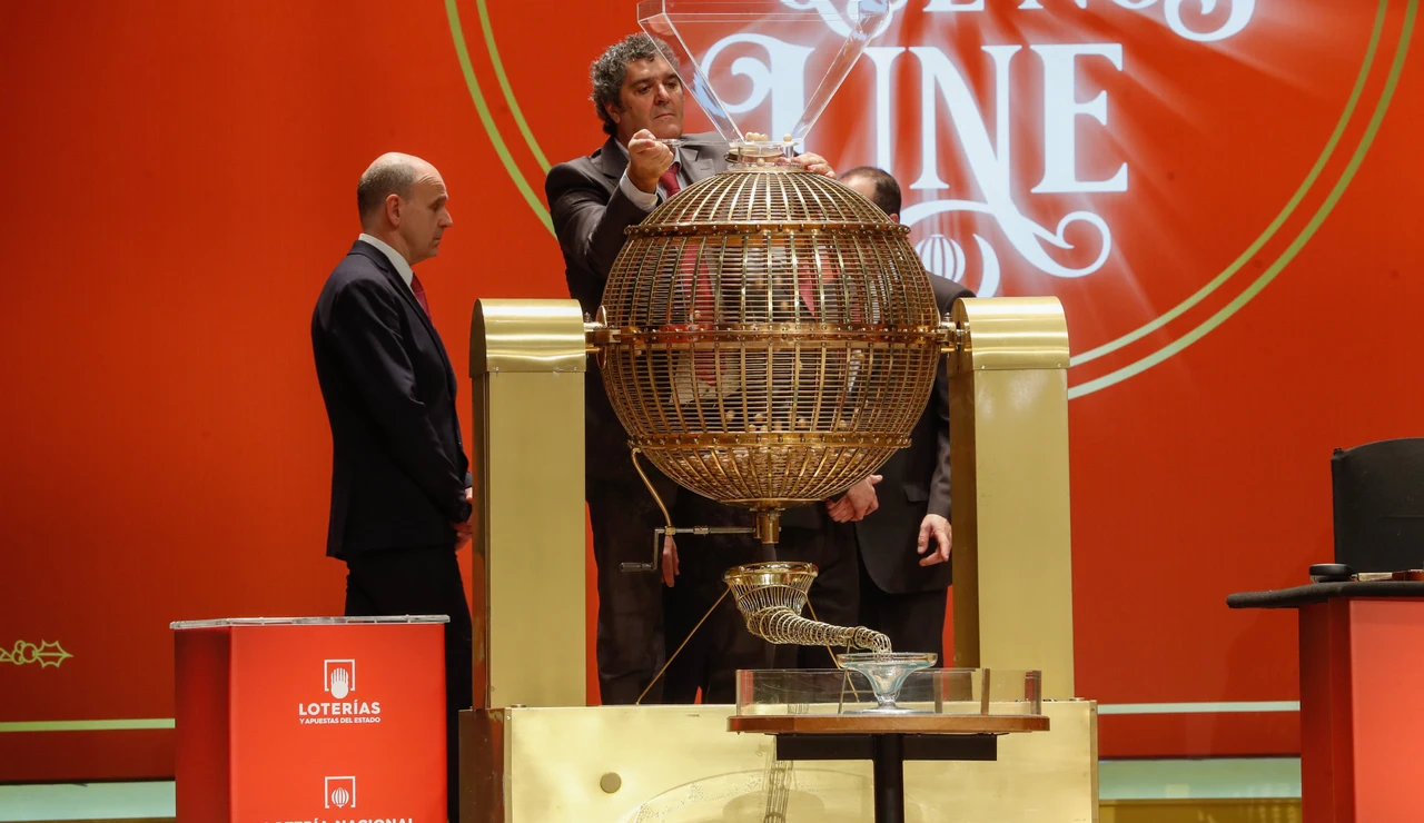 Uno de los bombos del sorteo de la Lotería de Navidad