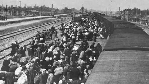 Judíos llegando a Auschwitz Judíos llegando a Auschwitz