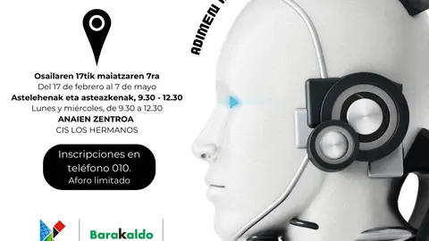 Cartel de los talleres de inteligencia artificial para mayores de Barakaldo Cartel de los talleres de inteligencia artificial para mayores de Barakaldo