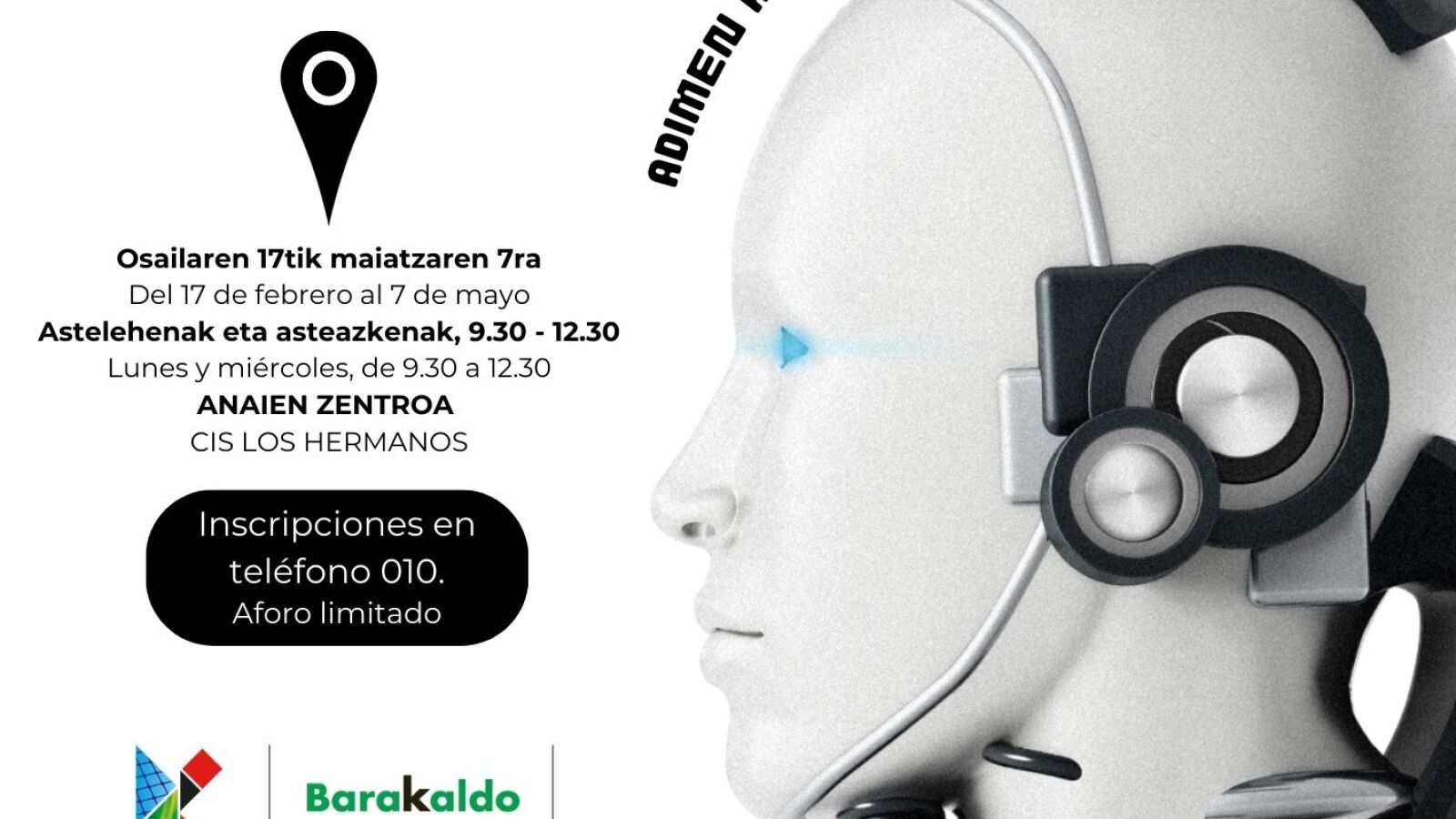 El Ayuntamiento de Barakaldo ofrecerá talleres de Inteligencia Artificial para personas mayores