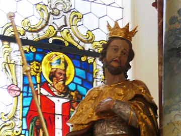 Estatua de San Ricardo el Saj&oacute;n en Waldburg (Wurtemberg)