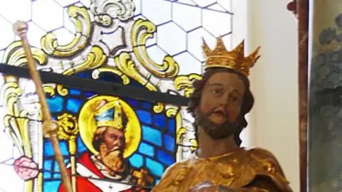 Estatua de San Ricardo el Sajón en Waldburg (Wurtemberg) Estatua de San Ricardo el Sajón en Waldburg (Wurtemberg)