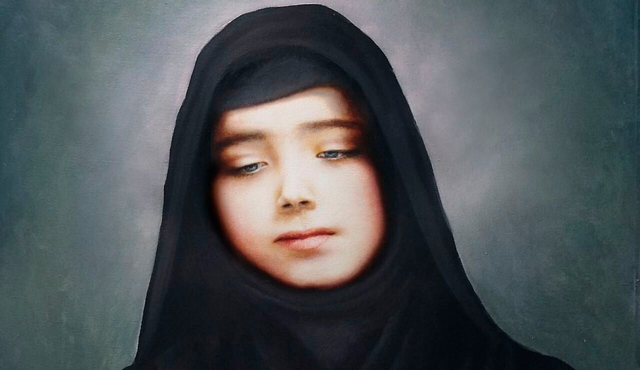 Santa Rebeca de Himlaia, pintura inspirada en una fotograf&iacute;a aut&eacute;ntica de Rebeca de Himlaia