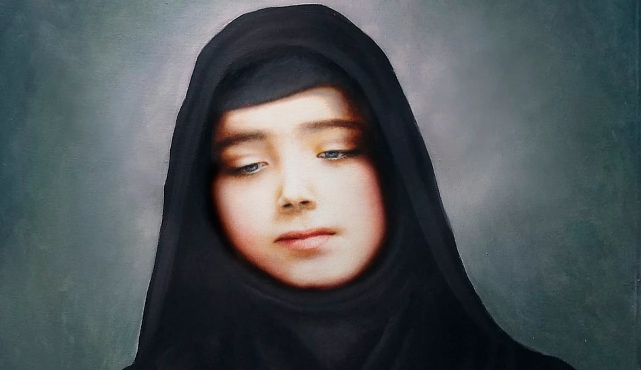 Santa Rebeca de Himlaia, pintura inspirada en una fotografía auténtica de Rebeca de Himlaia