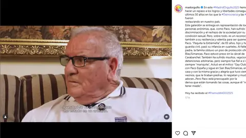 Paco de 83 años cuenta como era ser homosexual hace 50 años: "Nunca estuve en un armario" Paco de 83 años cuenta como era ser homosexual hace 50 años: "Nunca estuve en un armario"