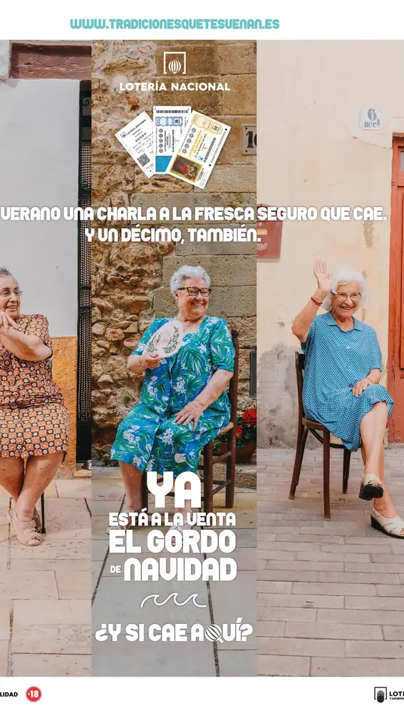 Señoras al fresco o mosquito que pica al anochecer, gestos típicos del verano protagonizan el spot del Sorteo de Navidad Señoras al fresco o mosquito que pica al anochecer, gestos típicos del verano protagonizan el spot del Sorteo de Navidad
