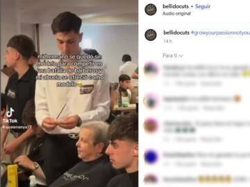 Se queda sin modelo para cortar el pelo en una competici&oacute;n de barberos y su abuela se ofrece