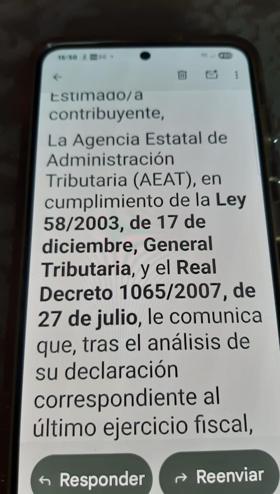 Mensaje de la nueva estafa que ha advertido la Agencia Tributaria