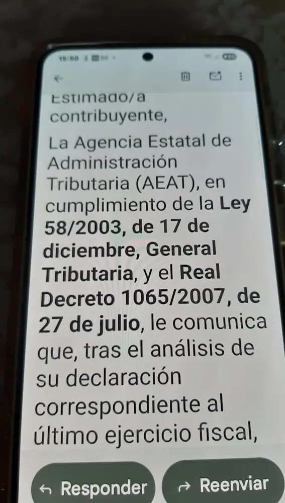 Mensaje de la nueva estafa que ha advertido la Agencia Tributaria Mensaje de la nueva estafa que ha advertido la Agencia Tributaria