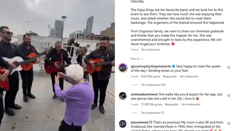Lo da todo con 92 años en el concierto de su grupo favorito, los Gipsy Kings Lo da todo con 92 años en el concierto de su grupo favorito, los Gipsy Kings