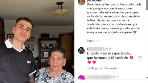 Pablo Oria, el joven que se volvió viral tras ofrecerle su teléfono a una señora para que no se sintiera sola, afirma que por fin han quedado Pablo Oria, el joven que se volvió viral tras ofrecerle su teléfono a una señora para que no se sintiera sola, afirma que por fin han quedado