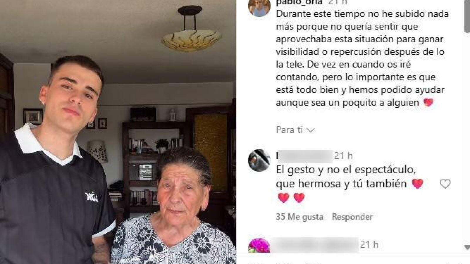 Pablo Oria, el joven que se volvió viral tras ofrecerle su teléfono a una señora para que no se sintiera sola, afirma que por fin han quedado