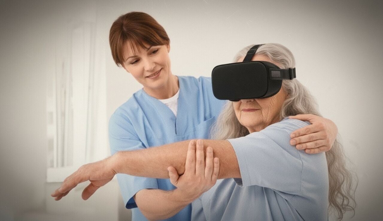 Uso de realidad virtual en una paciente.