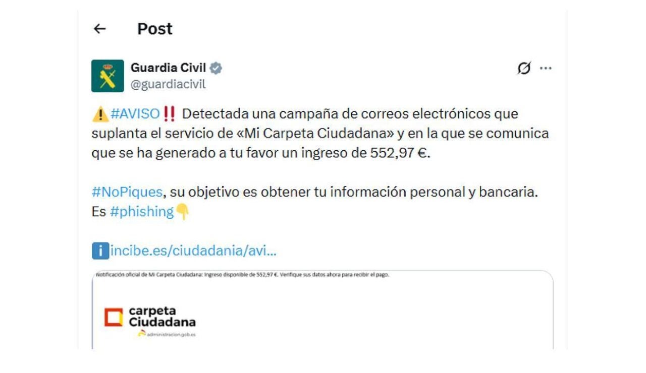 Cuenta de X Guardia Civil
