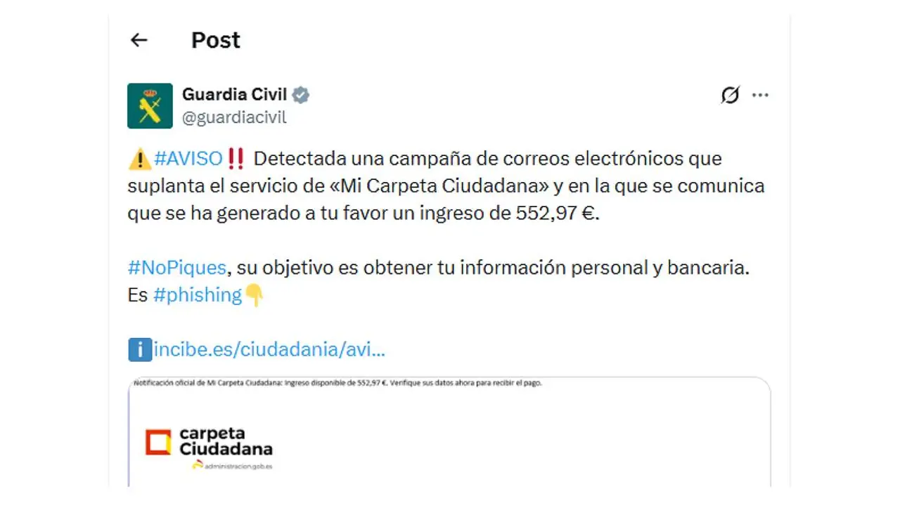 Cuenta de X Guardia Civil