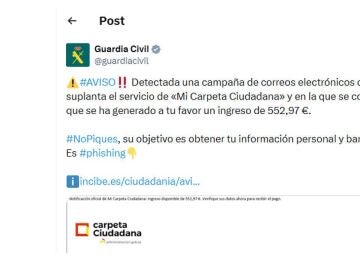 Cuenta de X Guardia Civil
