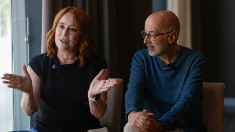 Gracia Querejeta y Miguel Olid durante la entrevista