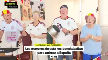 Una residencia de mayores de Alicante se vuelca con la selección española Una residencia de mayores de Alicante se vuelca con la selección española