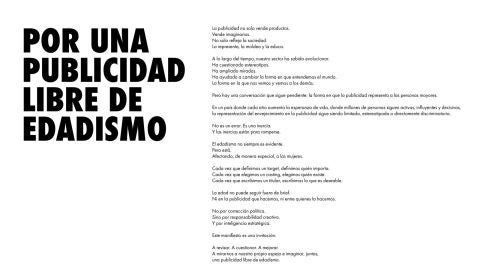 Manifiesto por una publicidad libre de edadismo