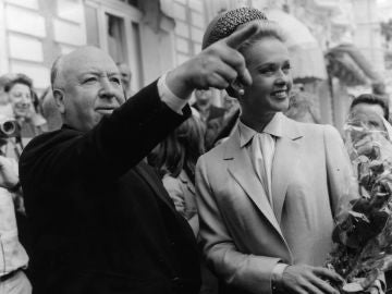 Alfred Hitchcock y Tippi Hedren