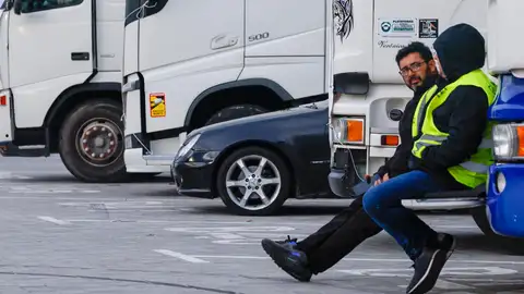 Transportistas en huelga Transportistas en huelga