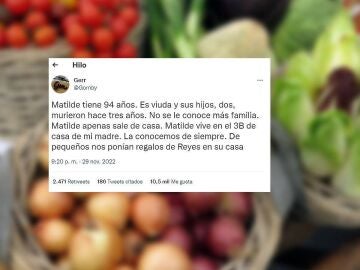 El hilo viral que tiene como protagonista a una mujer de 94 años: cobra 674 euros de pensión y dona 100 al banco de alimentos
