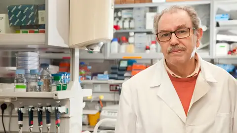 El investigador del CSIC Vicente Larraga, en su laboratorio del CIB-CSIC. El investigador del CSIC Vicente Larraga, en su laboratorio del CIB-CSIC.