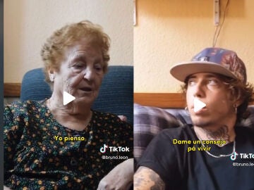 Bruno Le&oacute;n y su abuela en TikTok