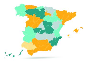 Mapa de Espa&ntilde;a, de la pen&iacute;nsula ib&eacute;rica