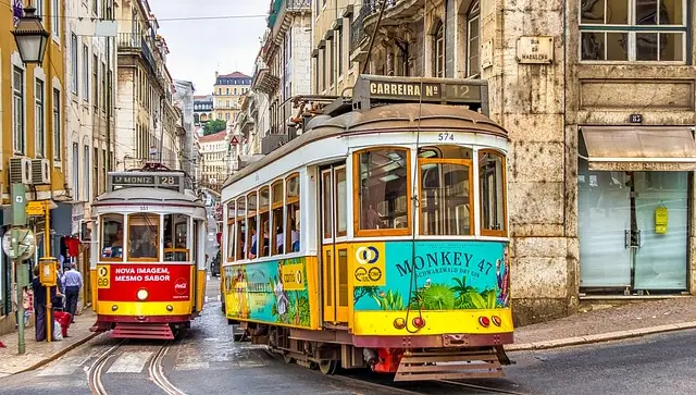 Famosos tranvías de Lisboa, Portugal