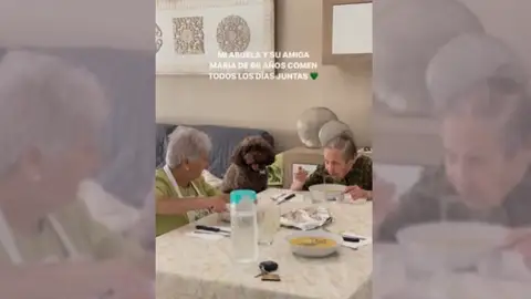 Dos señoras comiendo juntas Dos señoras comiendo juntas