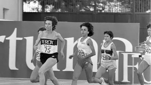 Carmen Valero (dorsal 75) en agosto de 1986 Carmen Valero (dorsal 75) en agosto de 1986